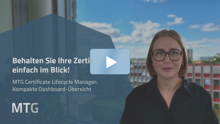  Behalten Sie Ihre Zertifikate einfach im Blick! MTG CLM: Kompakte Dashboard-Übersicht (© MTG AG)